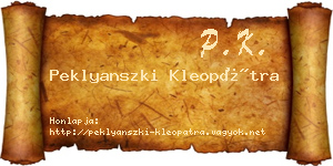 Peklyanszki Kleopátra névjegykártya